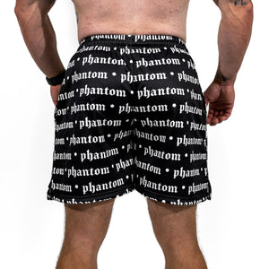 Logo Print Mesh Shorts - Black