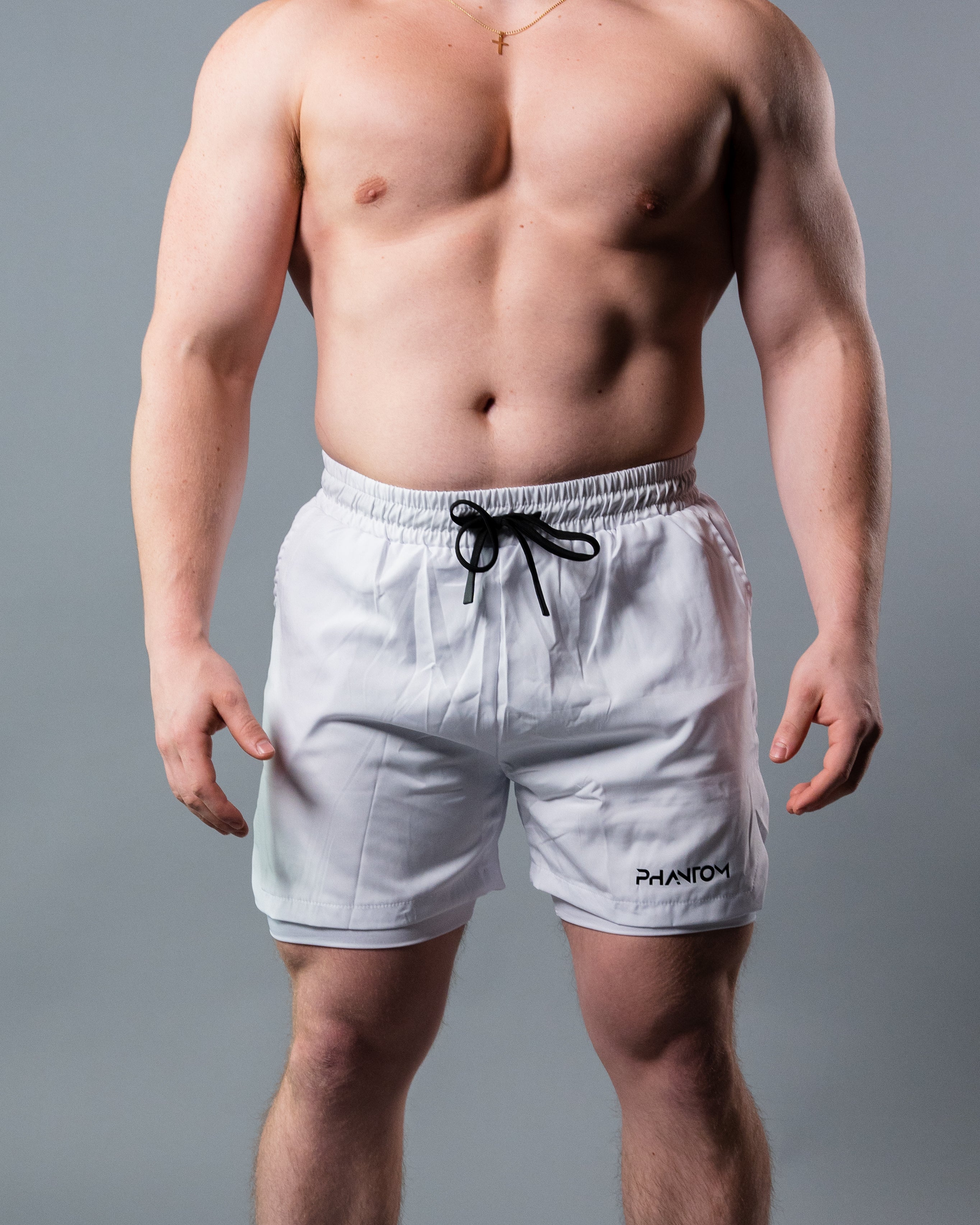 Compression on sale shorts white